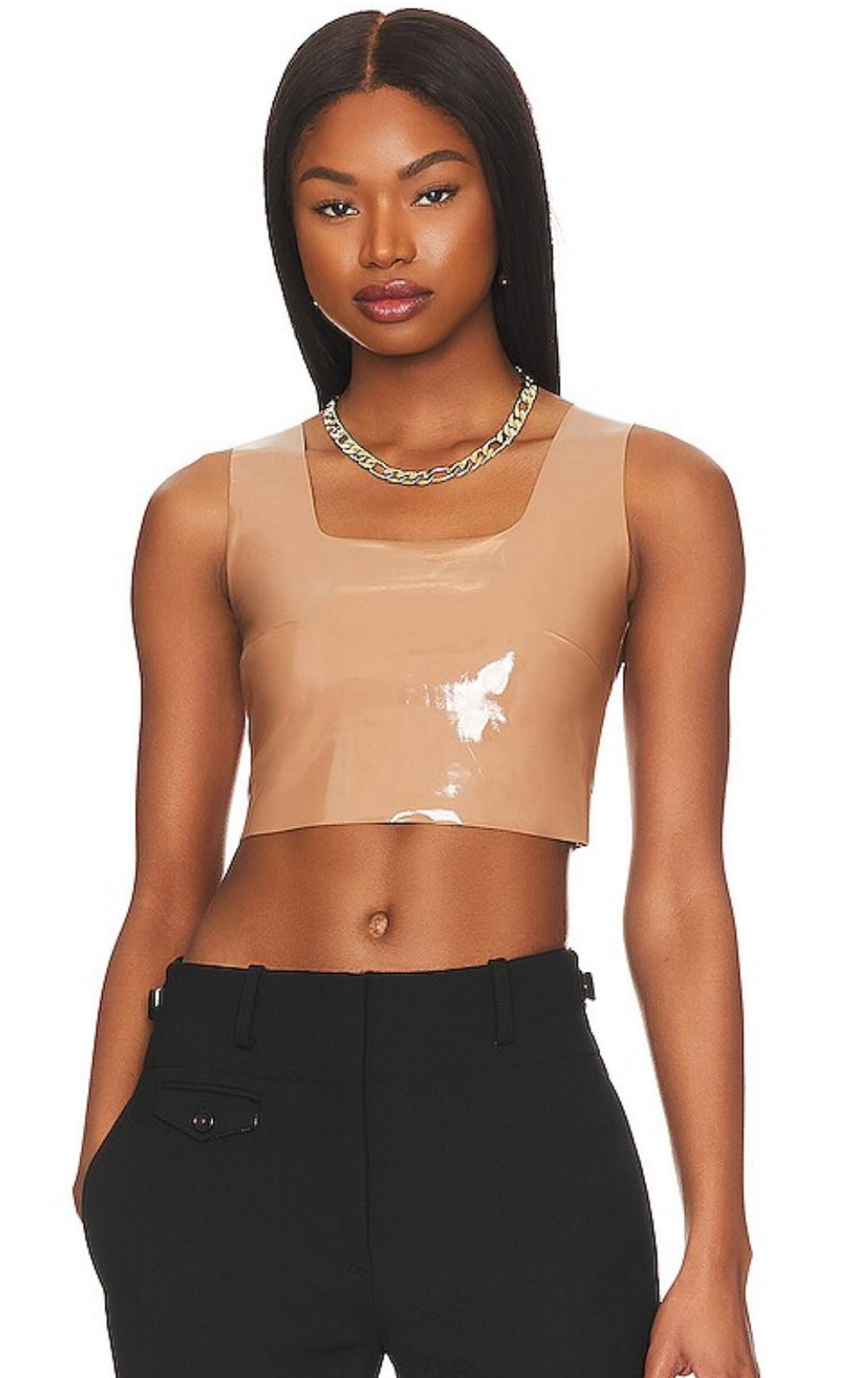 Commando - Faux Patent Leather Cropped Tank