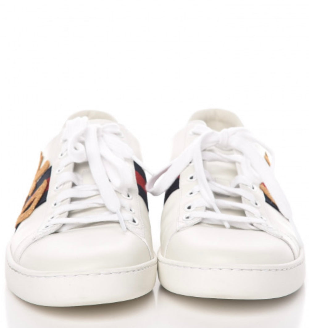 GUCCI
MENS Calfskin Nappa Web LOVED Embroidered Ace Sneakers