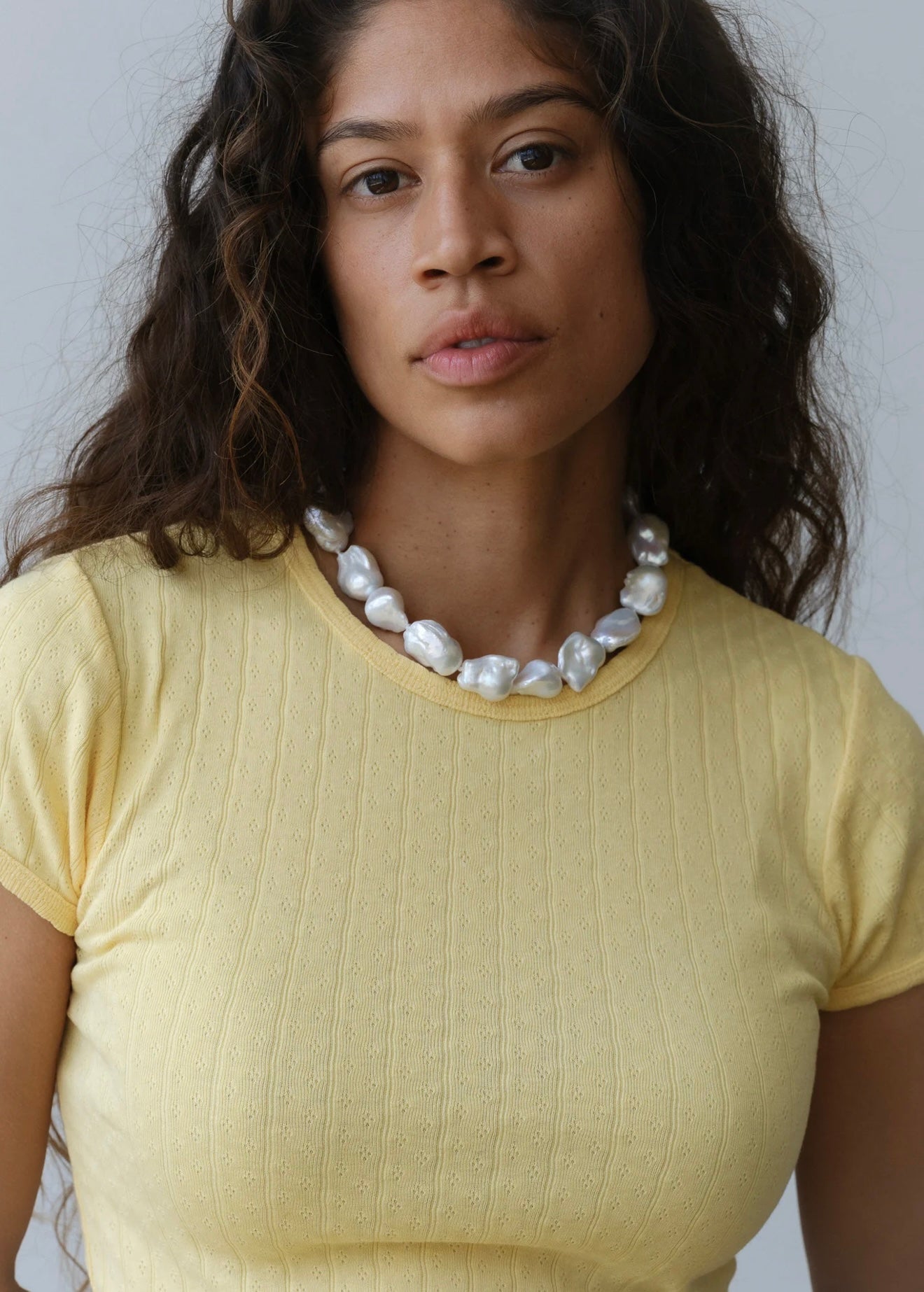 DONNI - The Pointelle Baby Tee & The Pointelle Simple Crop Pant