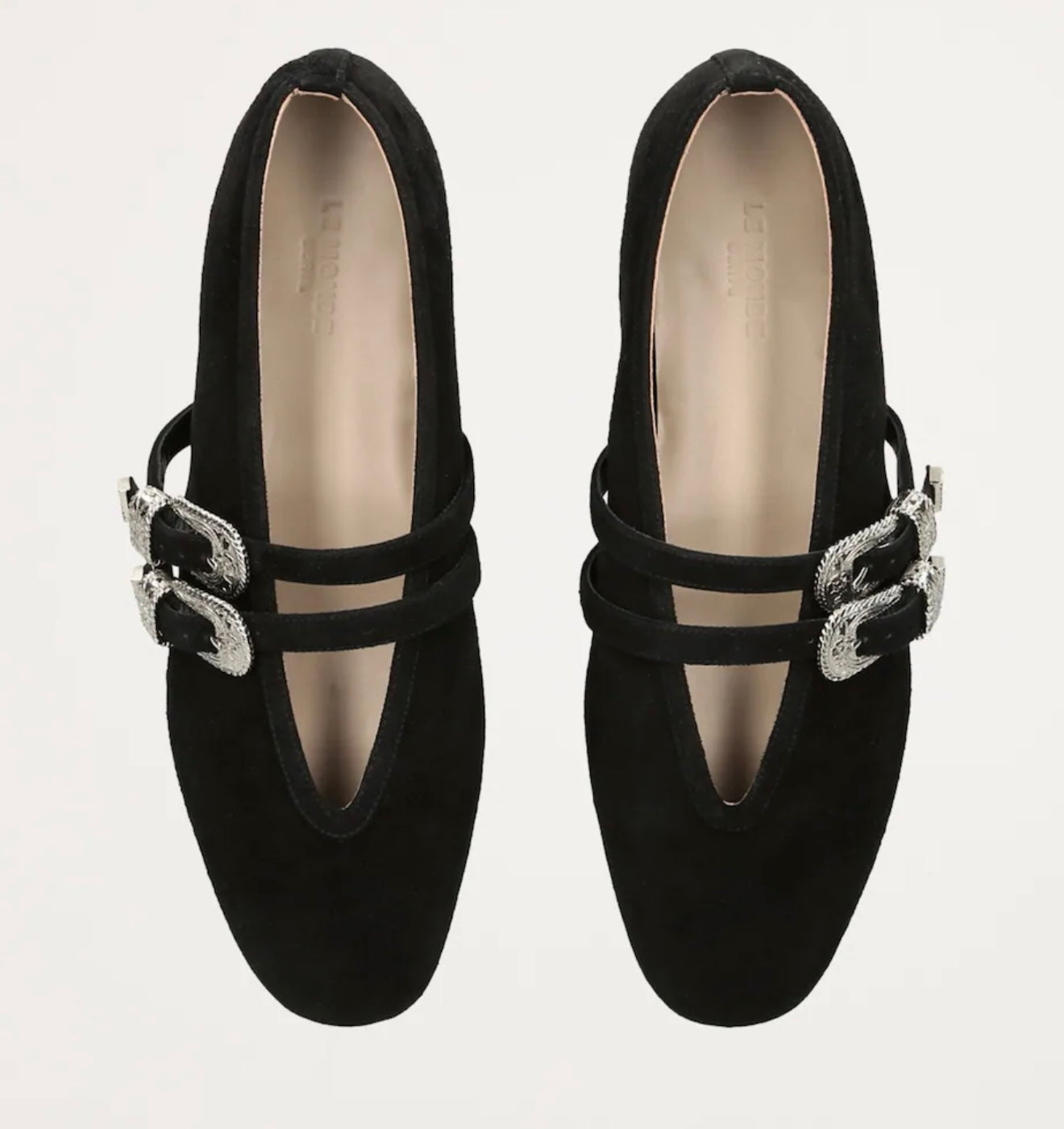 Le Monde Beryl Suede Buckle Claudia Ballet Flats