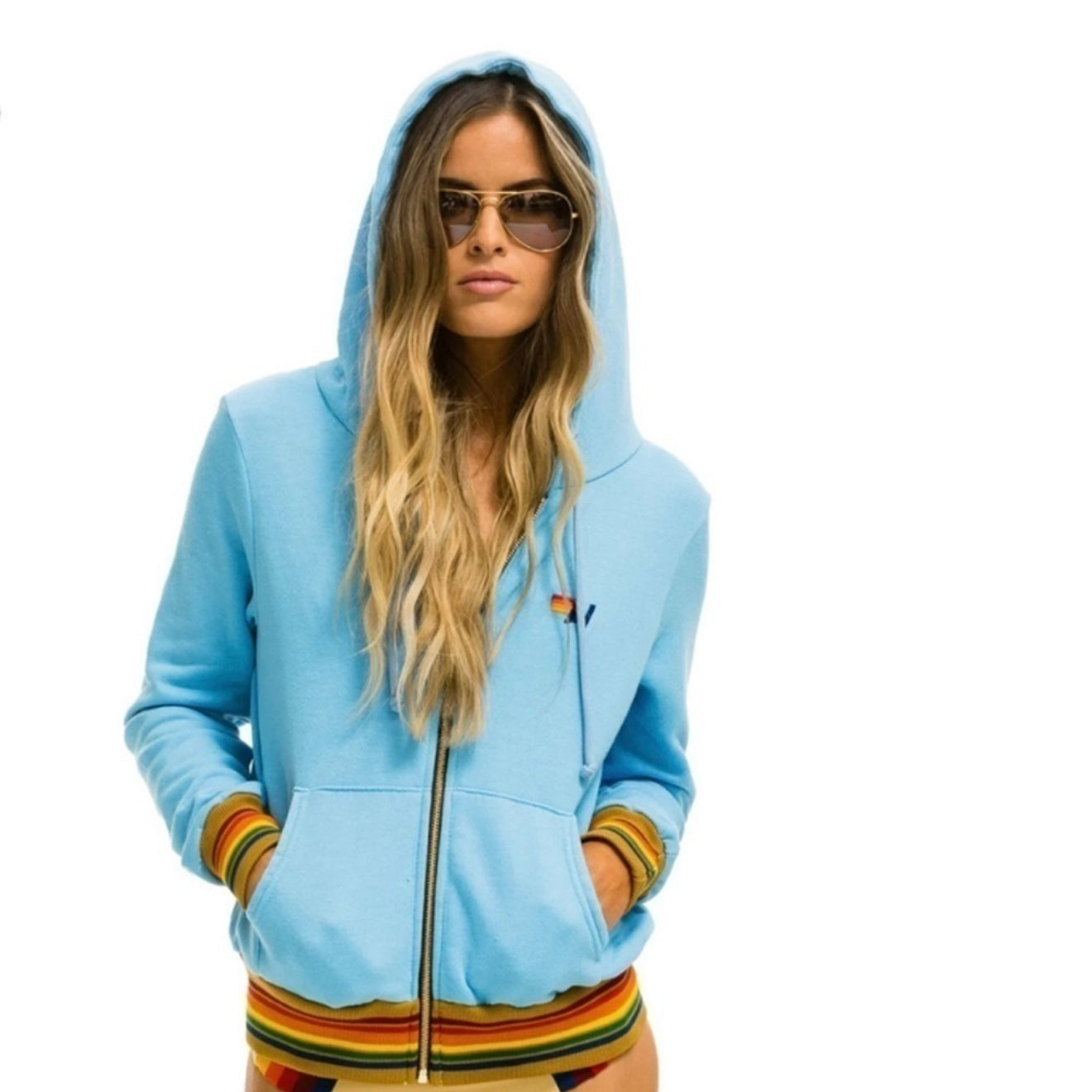 AVIATOR NATION
Women's Rainbow Rib Zip-Up & Sweatpant - SET