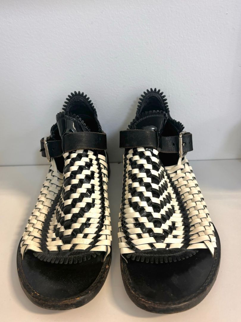 Proenza Schouler Patent Leather Woven Sandals