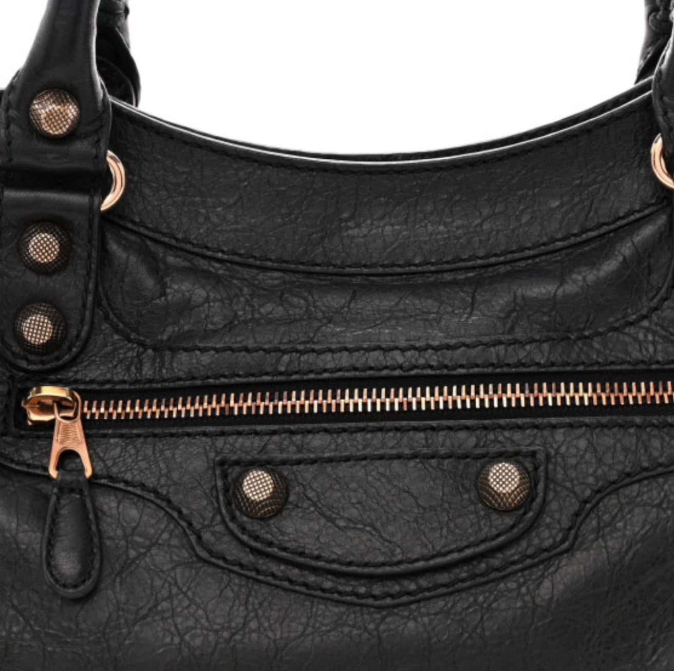 BALENCIAGA
Agneau 12 Rose Gold Hardware Town Black