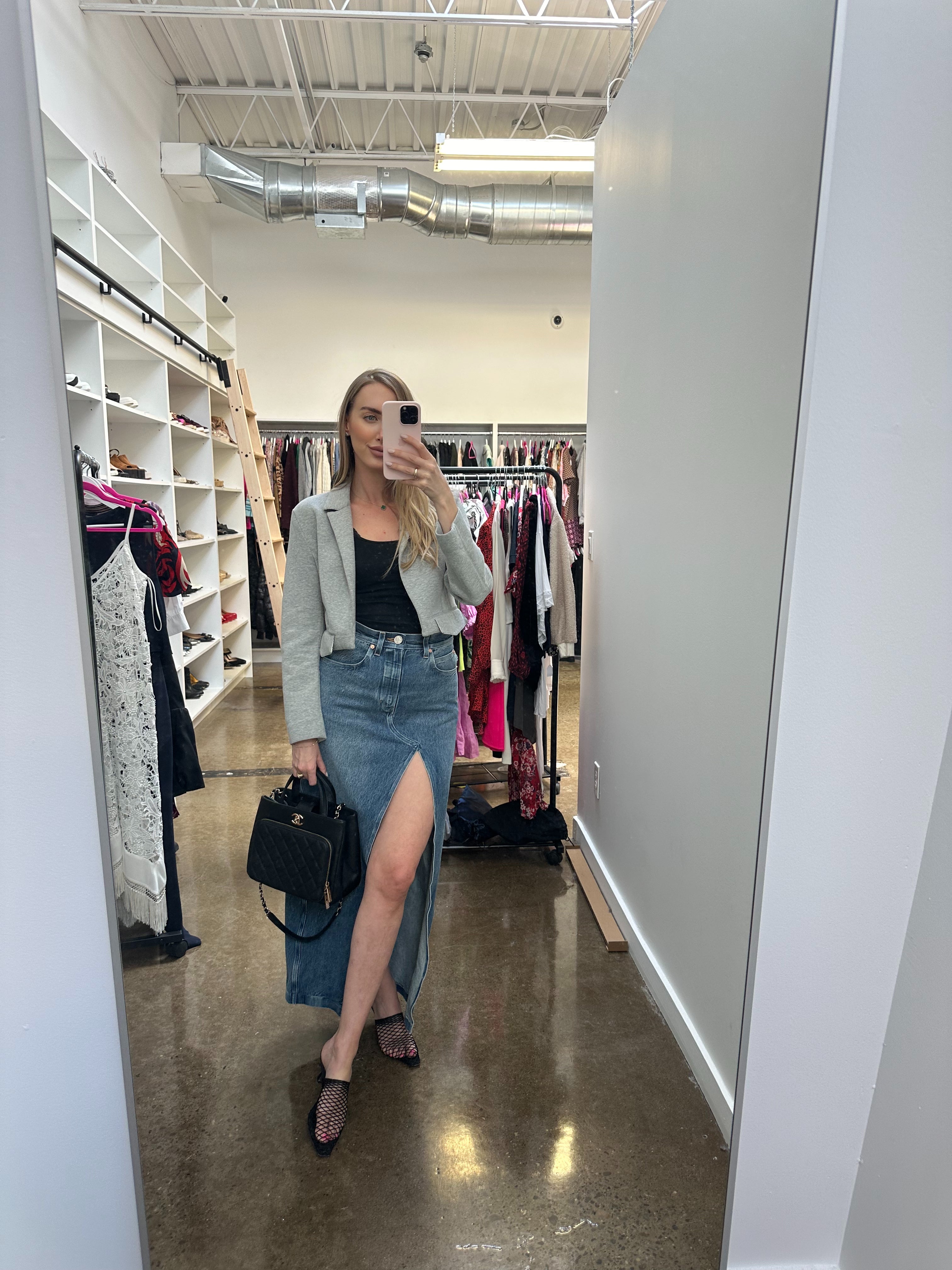 DEREK LAM - CROPPED GREY BLAZER