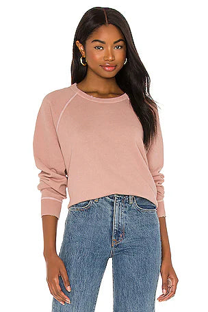 THE GREAT pink cropped crewneck