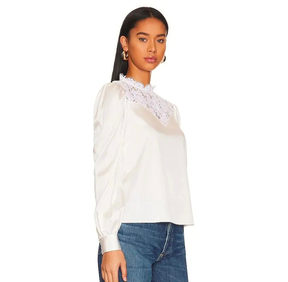 GENERATION LOVE
Libby Lace Combo Blouse In White