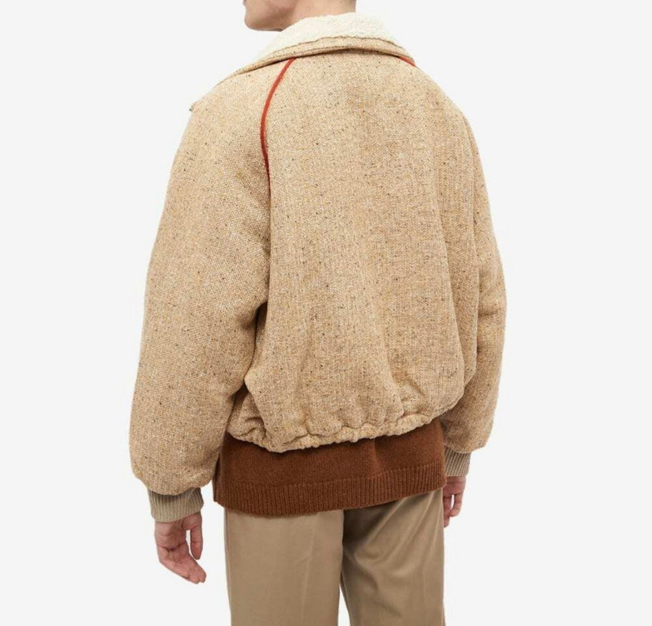 ACNE STUDIO light beige tweed cropped jacket