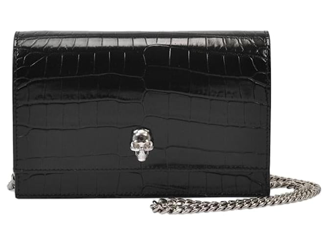 MCQUEEN black skull wallet on chain
