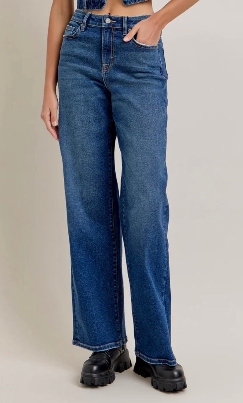 HIDDEN high rise wide leg dad jeans