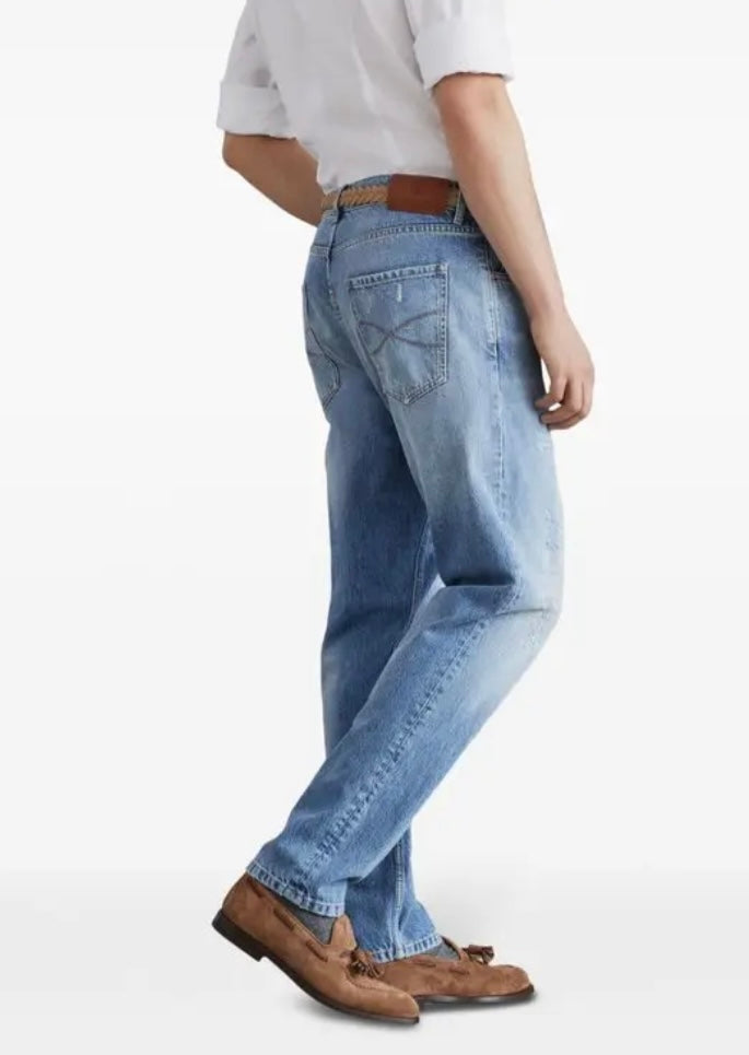 BRUNELLO CUCINELLI - MENS THE ICONIC FIT DISTRESSED JEANS