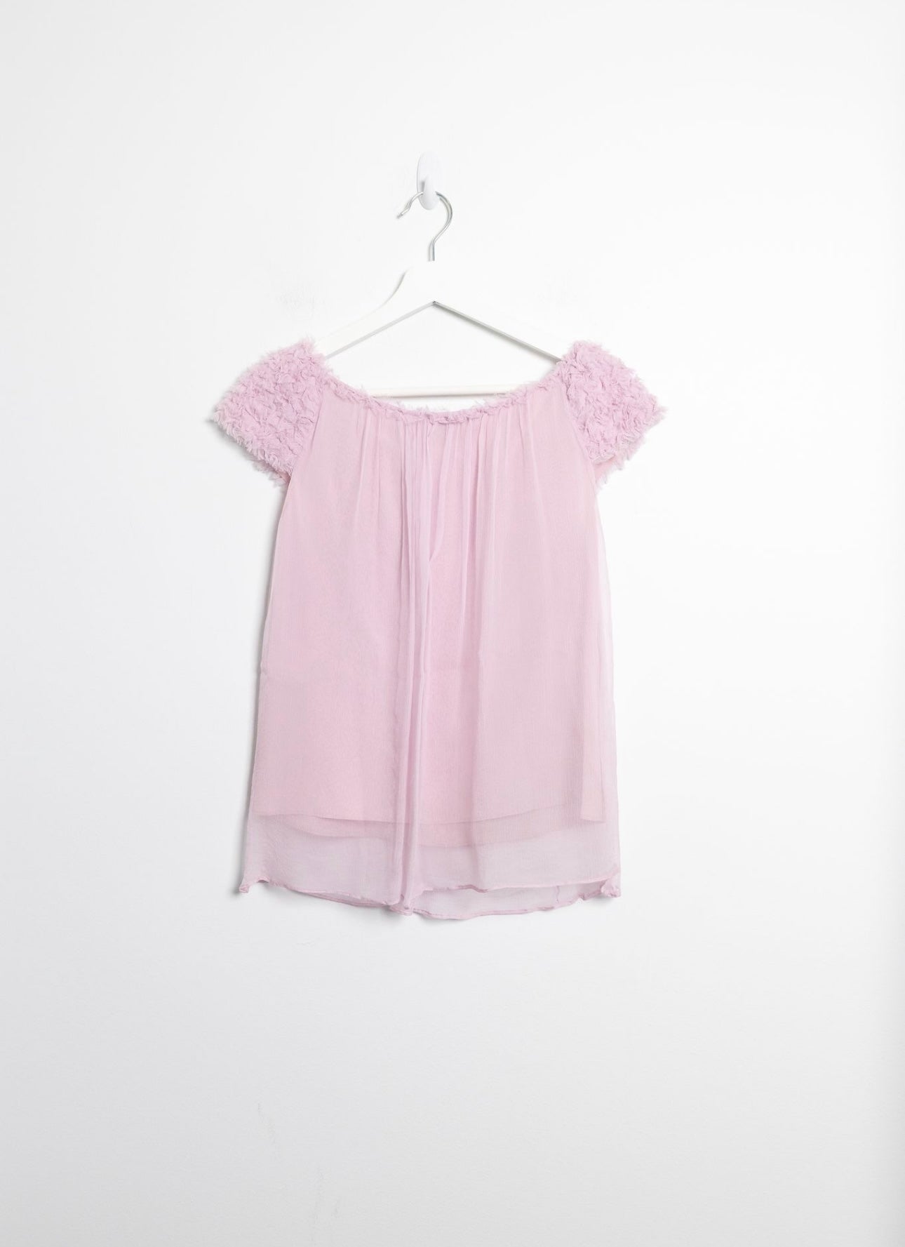 GUCCI - lilac chiffon sleeveless blouse