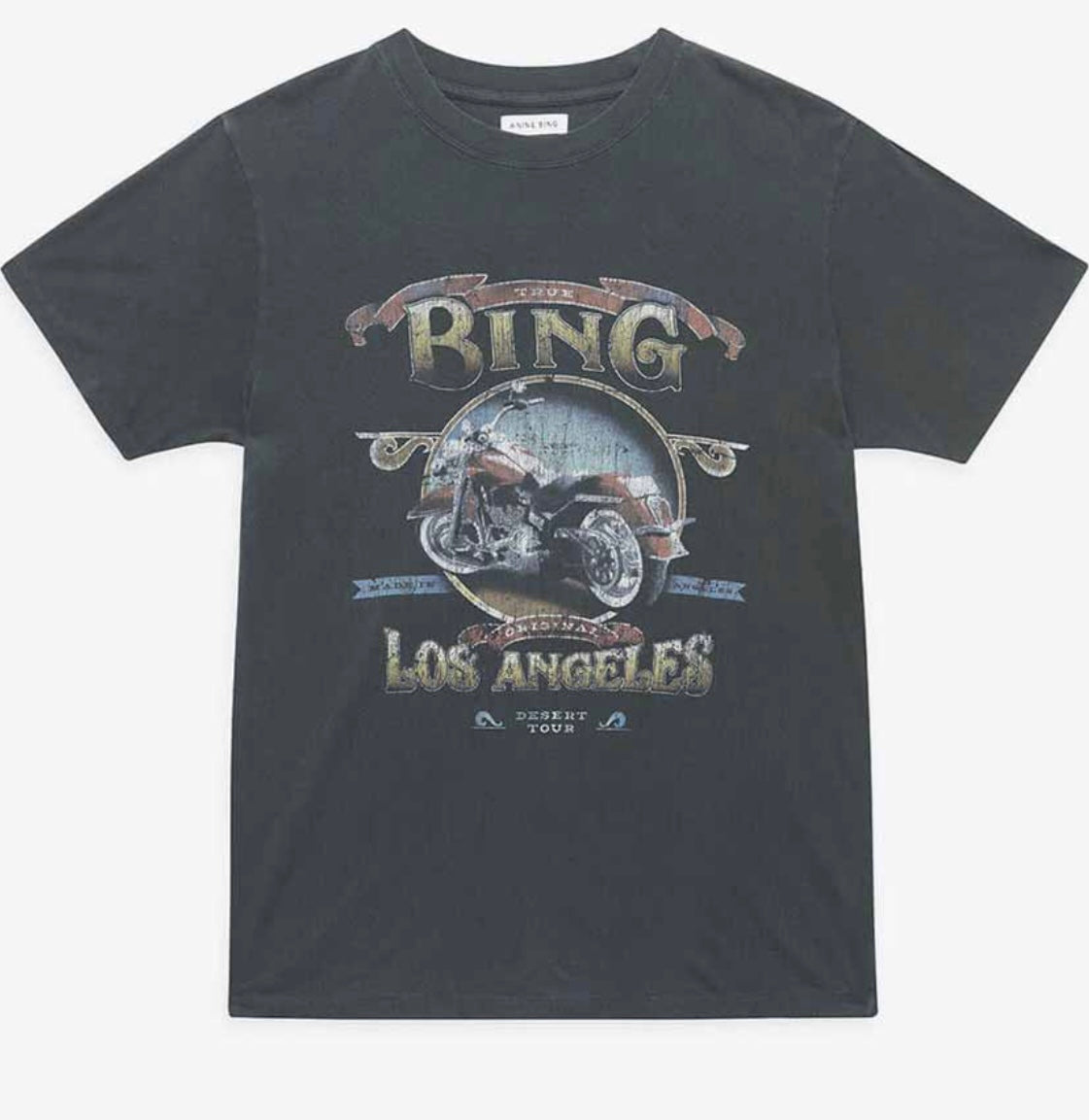 ANINE BING LILI TEE BIKER IN WASHED BLACK