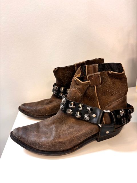 Golden Goose Distressed Studded Harness Ankle Boots