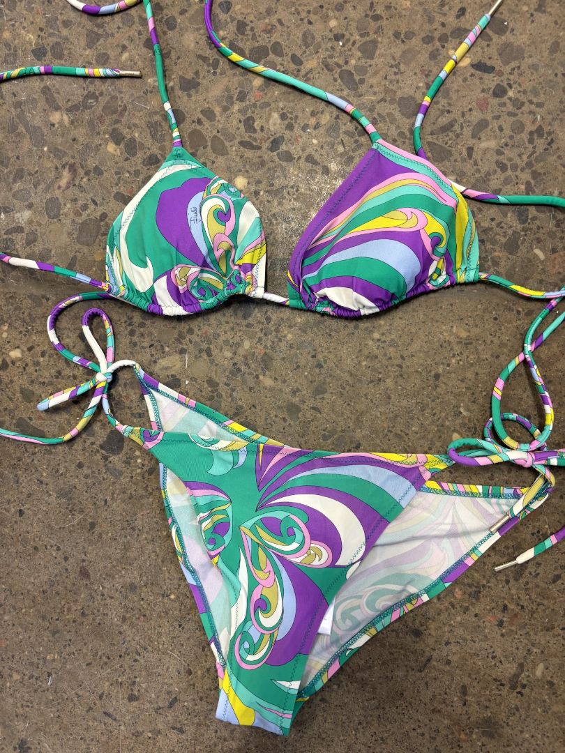 EMILIO PUCCI Print Bikini Set with Matching Pouch