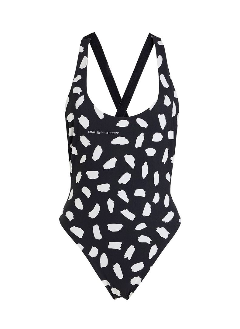 Off White Pattern One Piece Swimsuit
