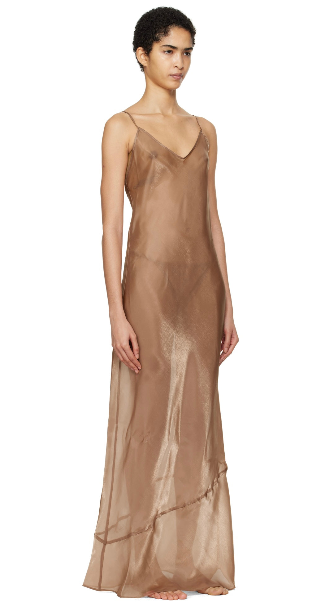 SKIMS Tan Liquid Organza Cami Long Maxi Dress