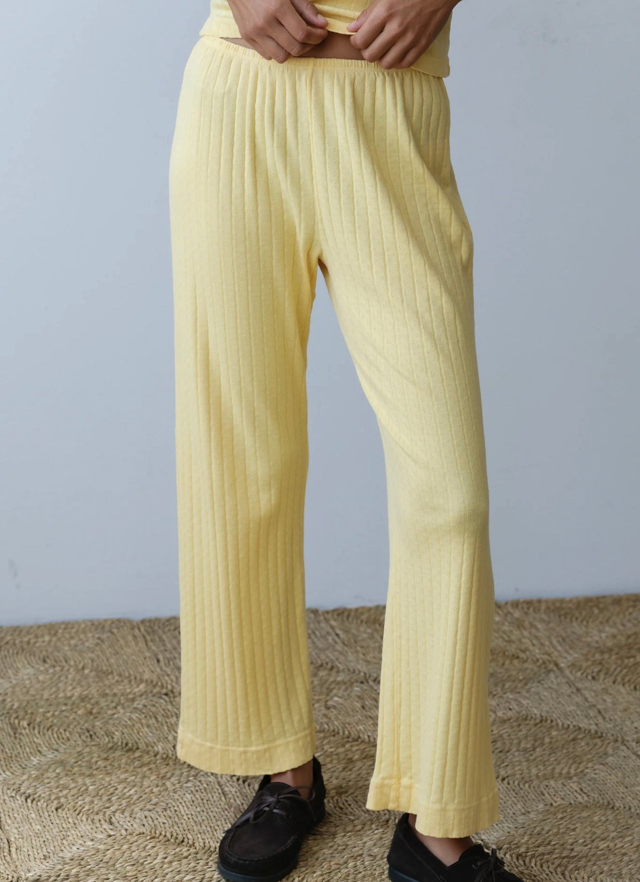 DONNI - The Pointelle Baby Tee & The Pointelle Simple Crop Pant