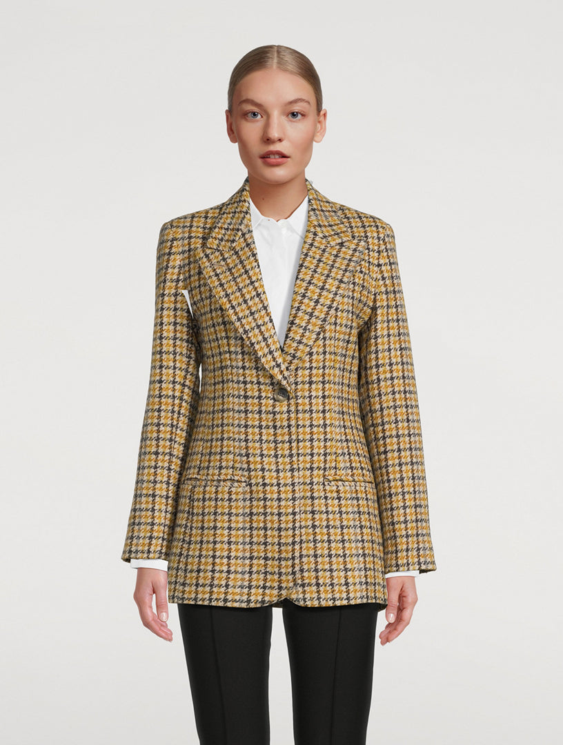 SMYTHE Boyfriend Blazer In Houndstooth Print