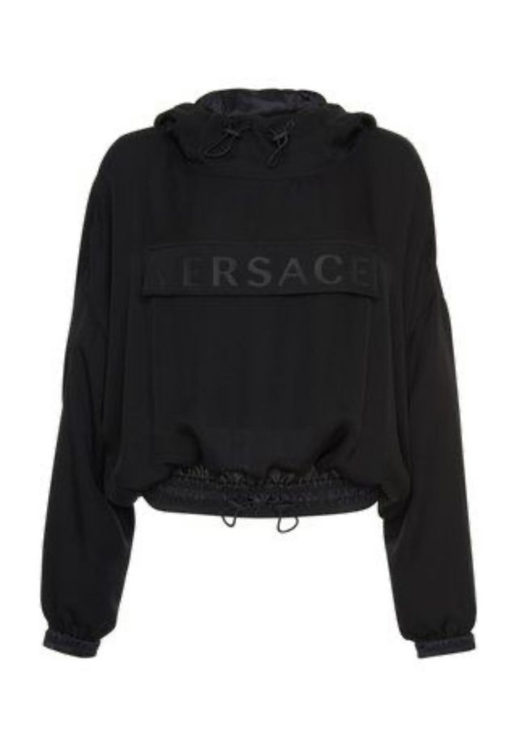 Versace Silk Pullover Logo Hoodie Jacket