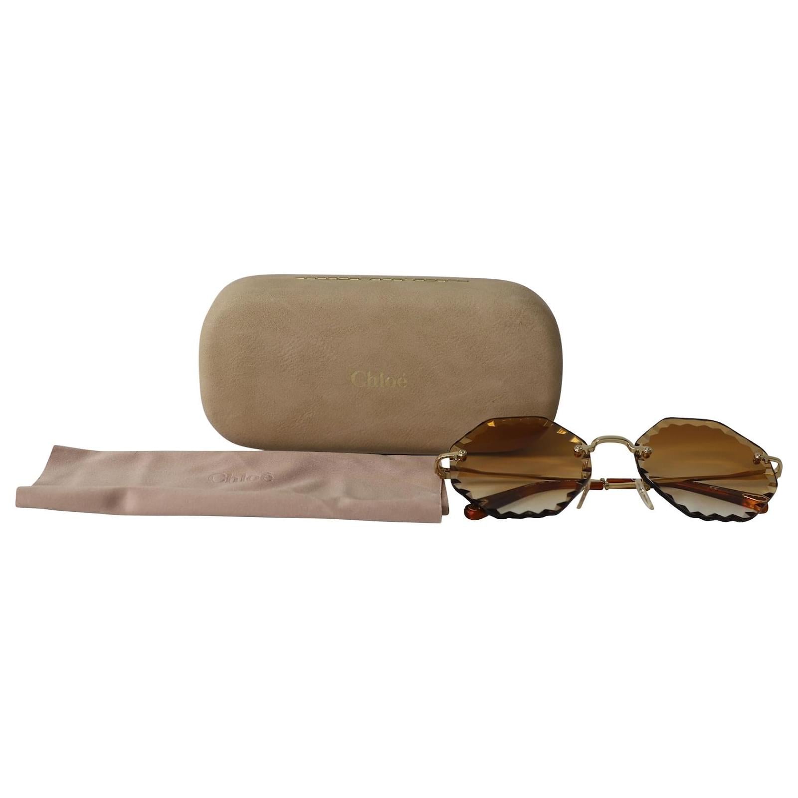 CHLOE sunglasses, light brown octagon lenses