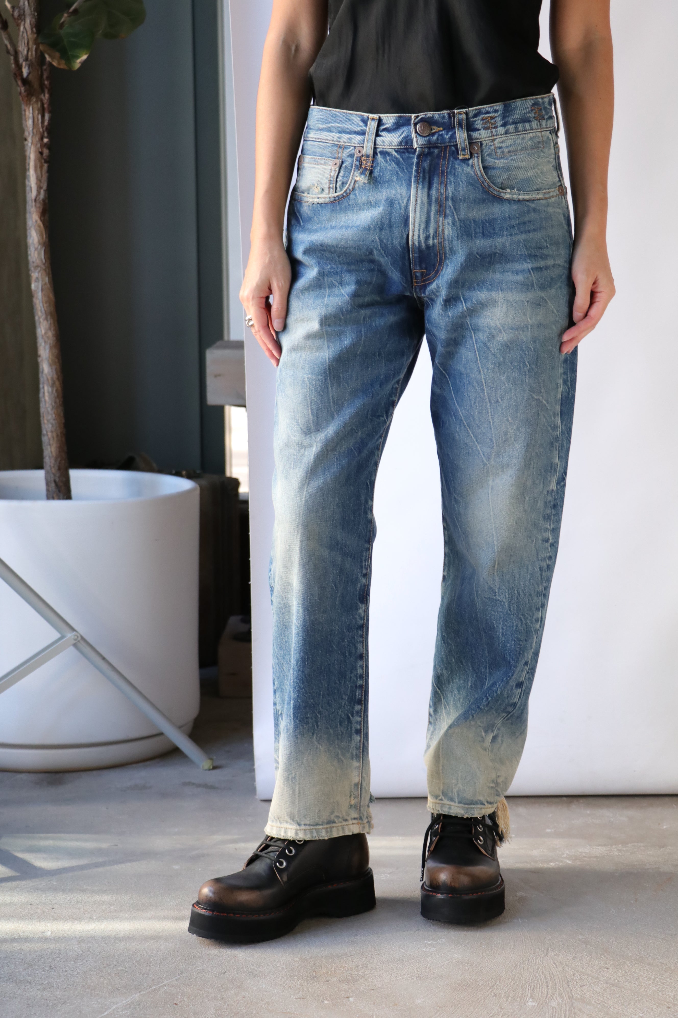 R13 Boyfriend Jean in shade "kelly w fading"