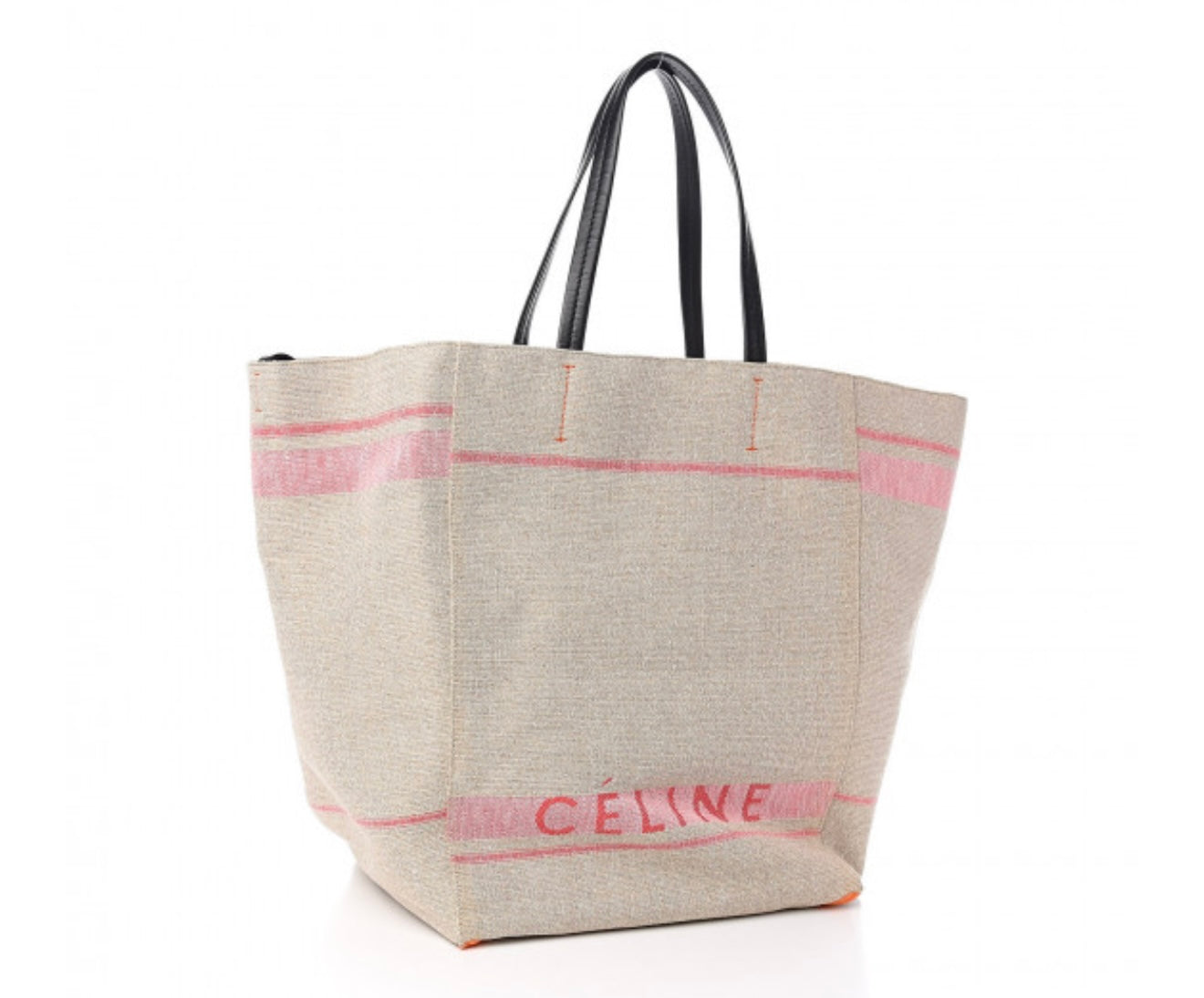 CELINE Medium Cabas Linen Beige Phatom Bag
