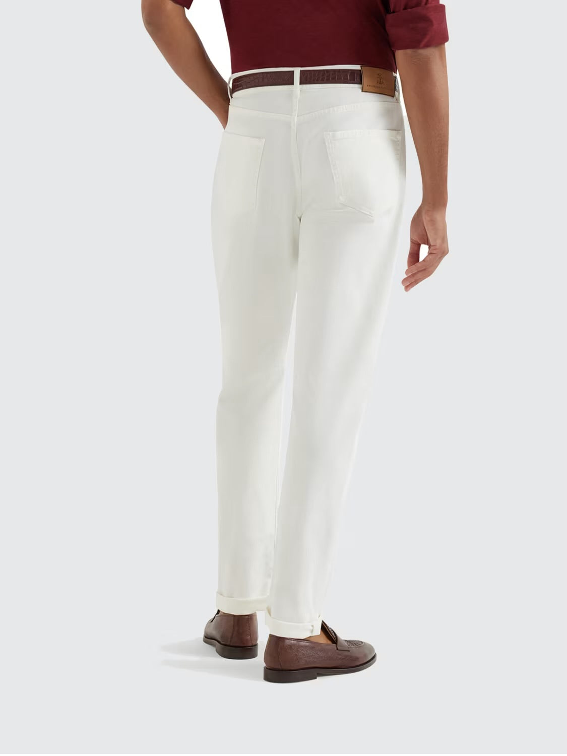 Brunello Cucinelli White Denim Skinny Fit Jeans