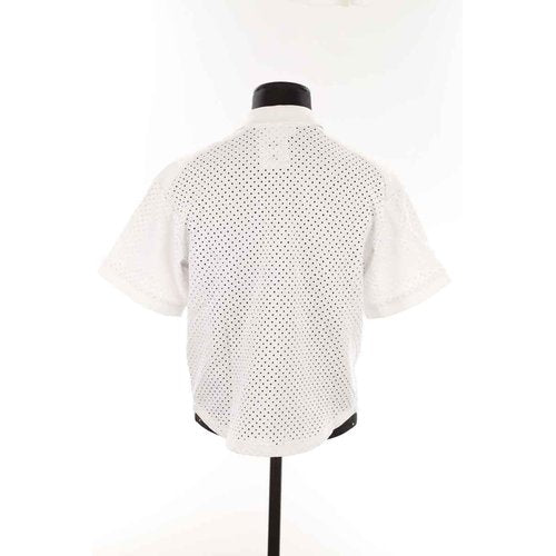 Lacoste White Perforated Mesh Polo T Shirt