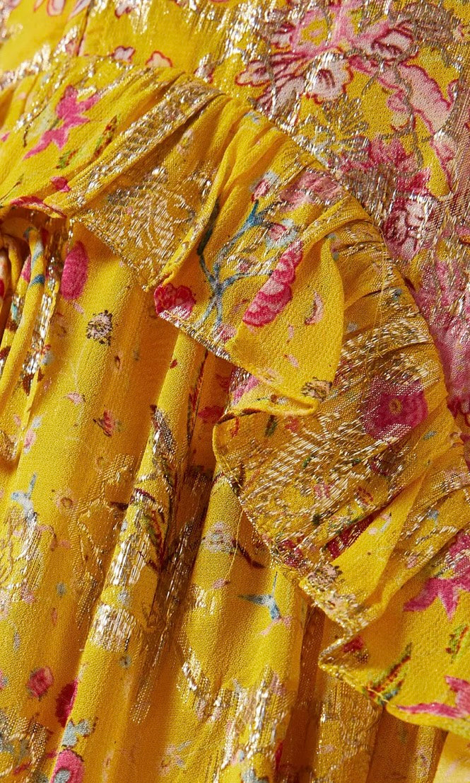 Hemant & Nandita Gold Vim Printed Kaftan