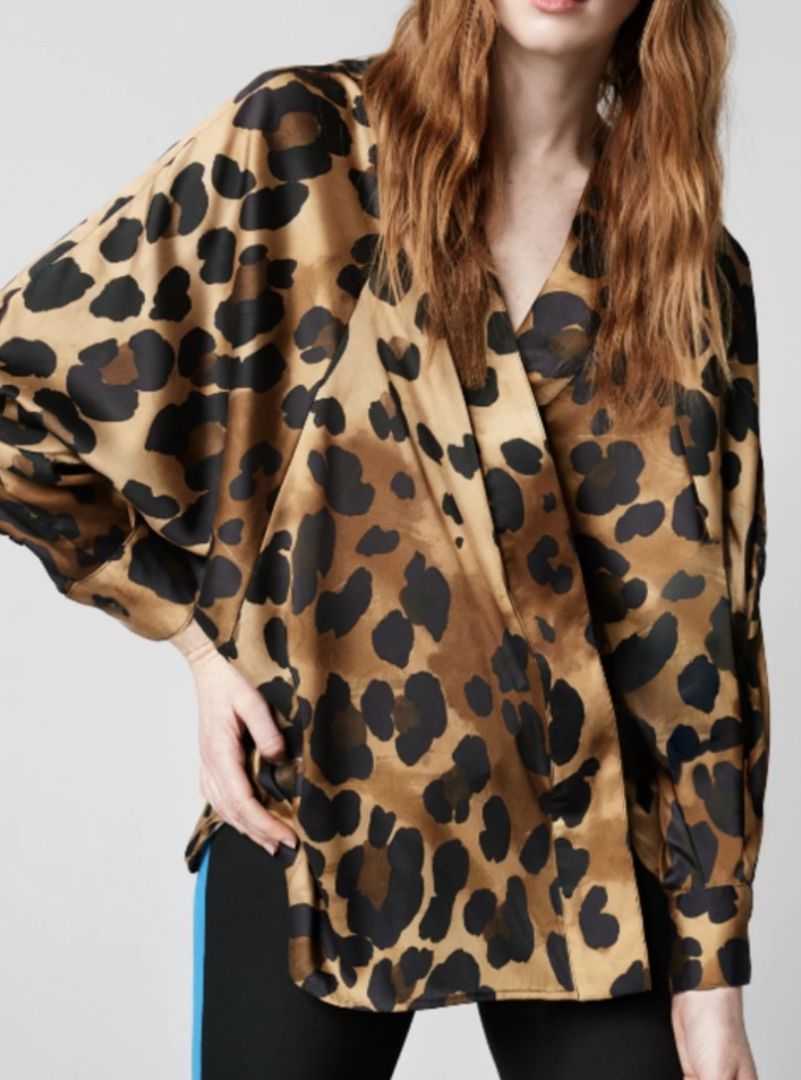 Smythe Leopard Wrap Blouse