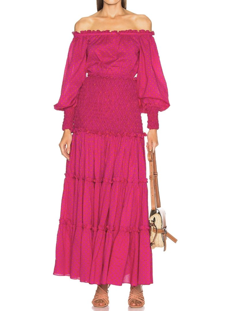 ALEXIS Polka Dot Cotton Set, Long Sleeve and Maxi Skirt
