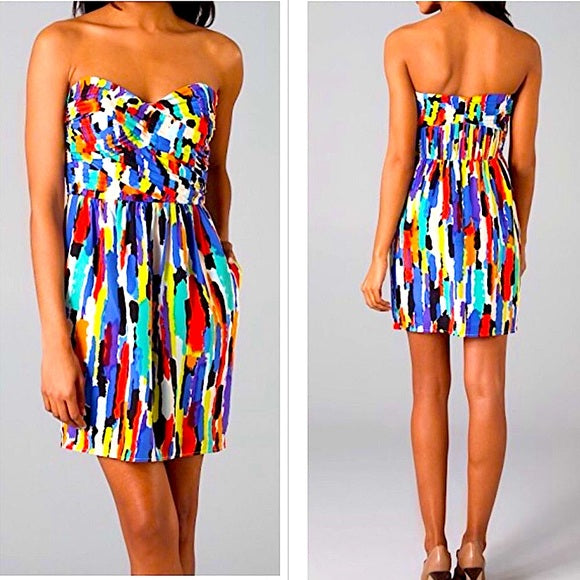 LHOSHANNA multi colour strapless dress