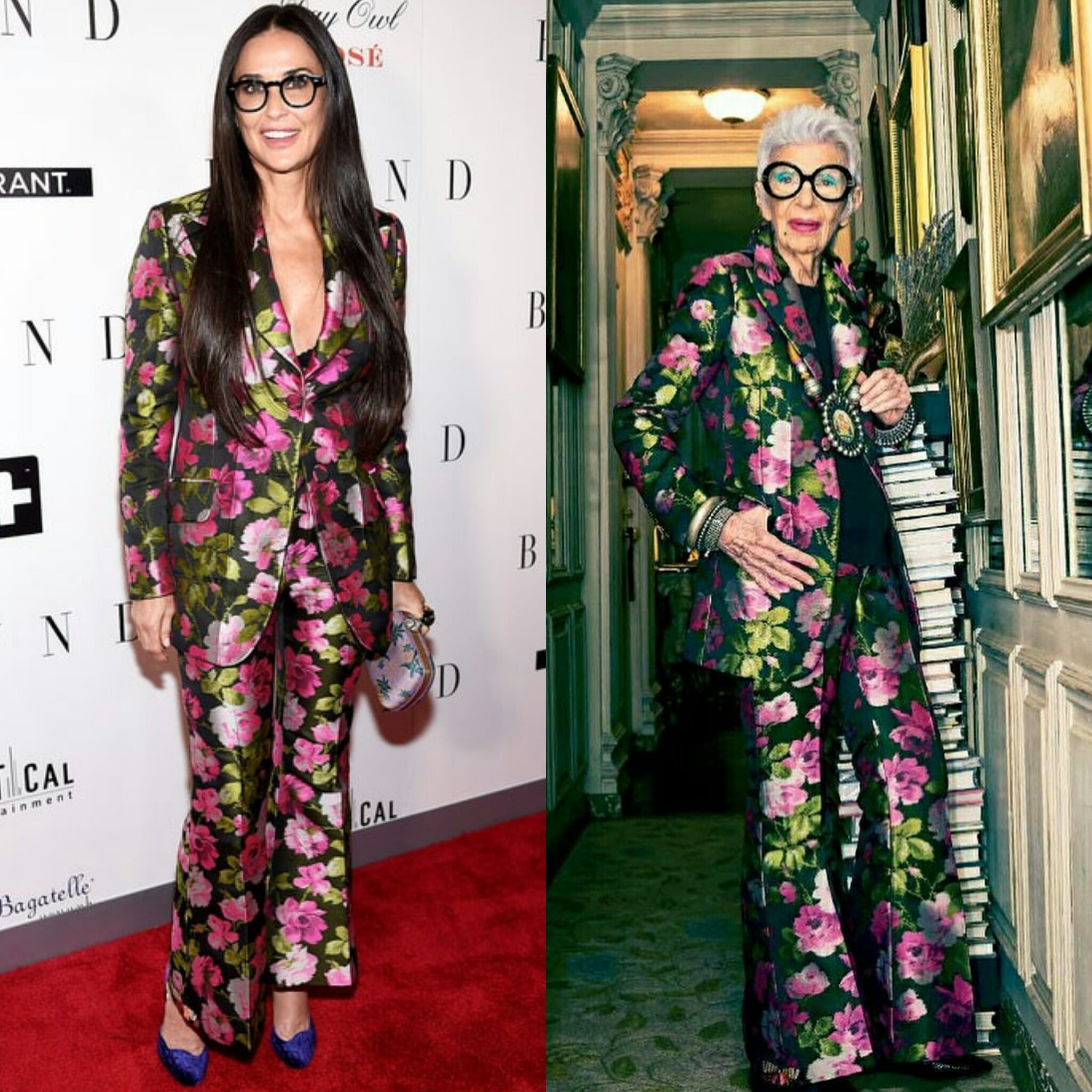 GUCCI RUNWAY green/purple floral print suit jacket