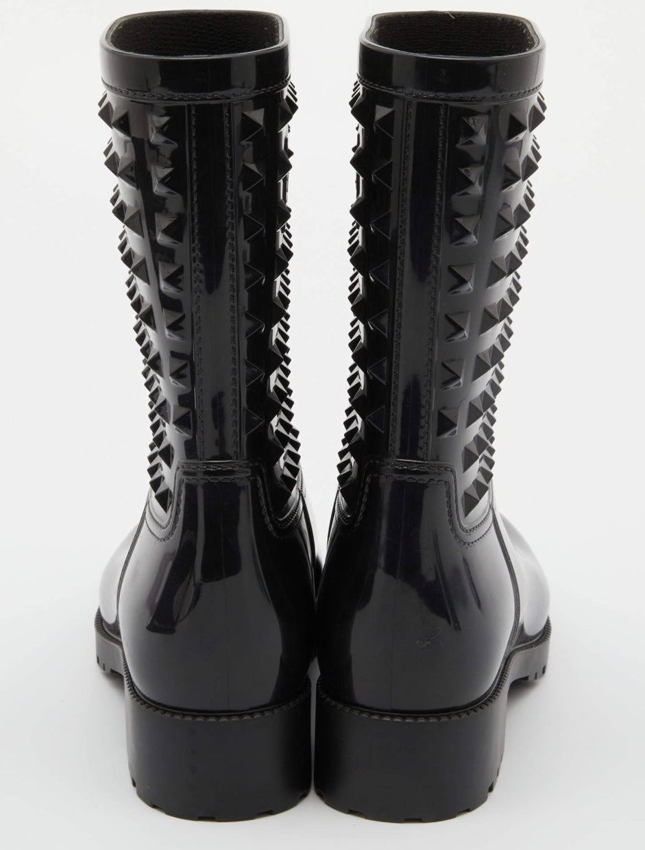 Valentino
Valentino Black Rubber Rockstud Rain Boots Size 37