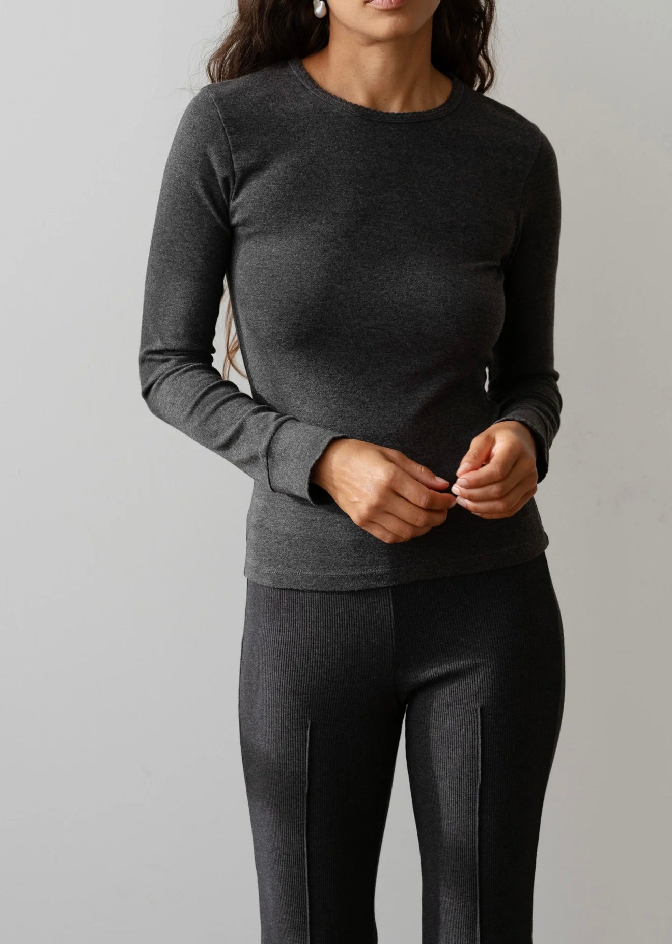 DONNI - The Baby Rib Scallop Long Sleeve