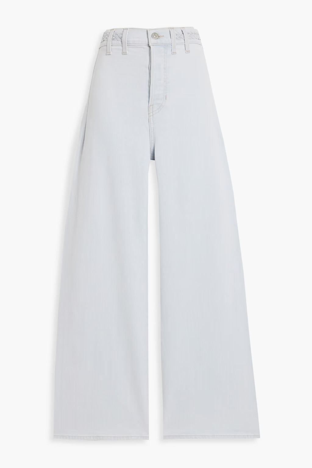 VERONICA BEARD grant braid trimmed high rise wide leg jeans