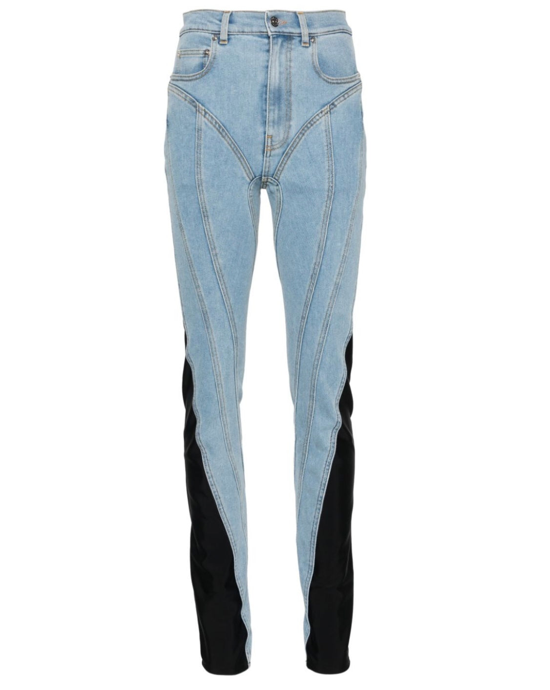 Mugler
Women's High-rise Skinny Jeans Blue Black