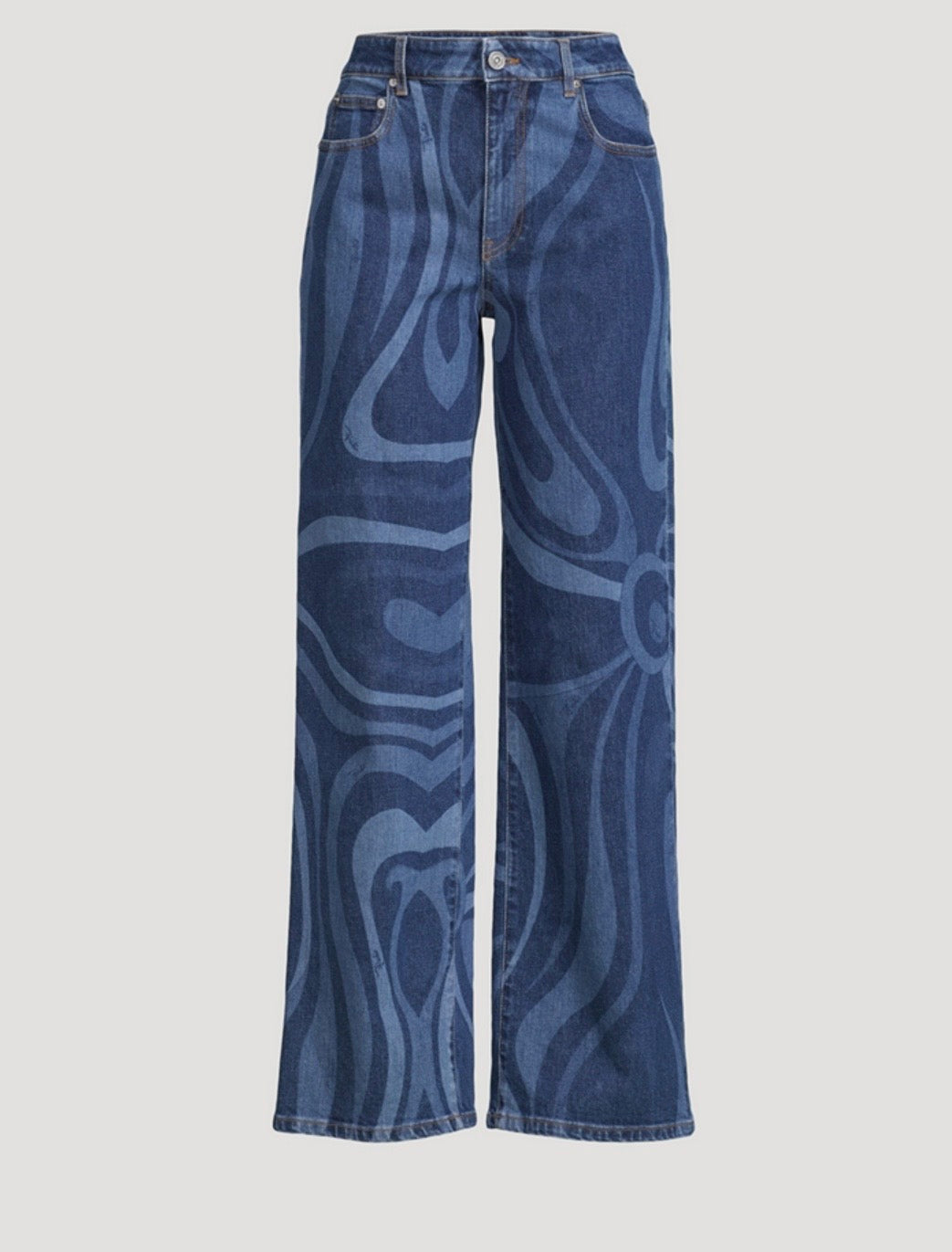 PUCCI WIDE-LEG JEANS IN MARMO PRINT