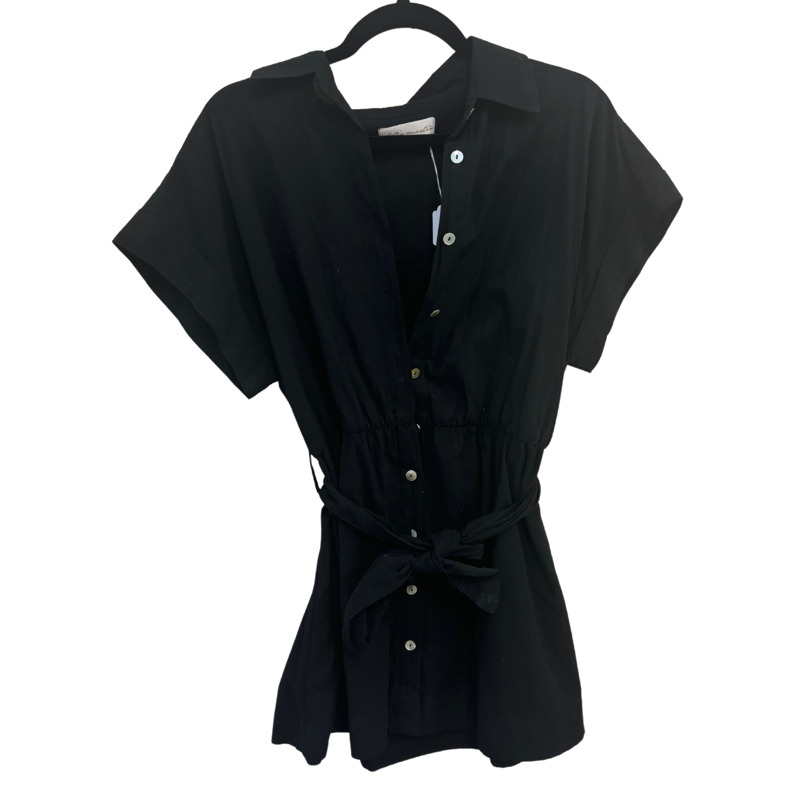 NATALIE MARTIN black mini button dress with belt