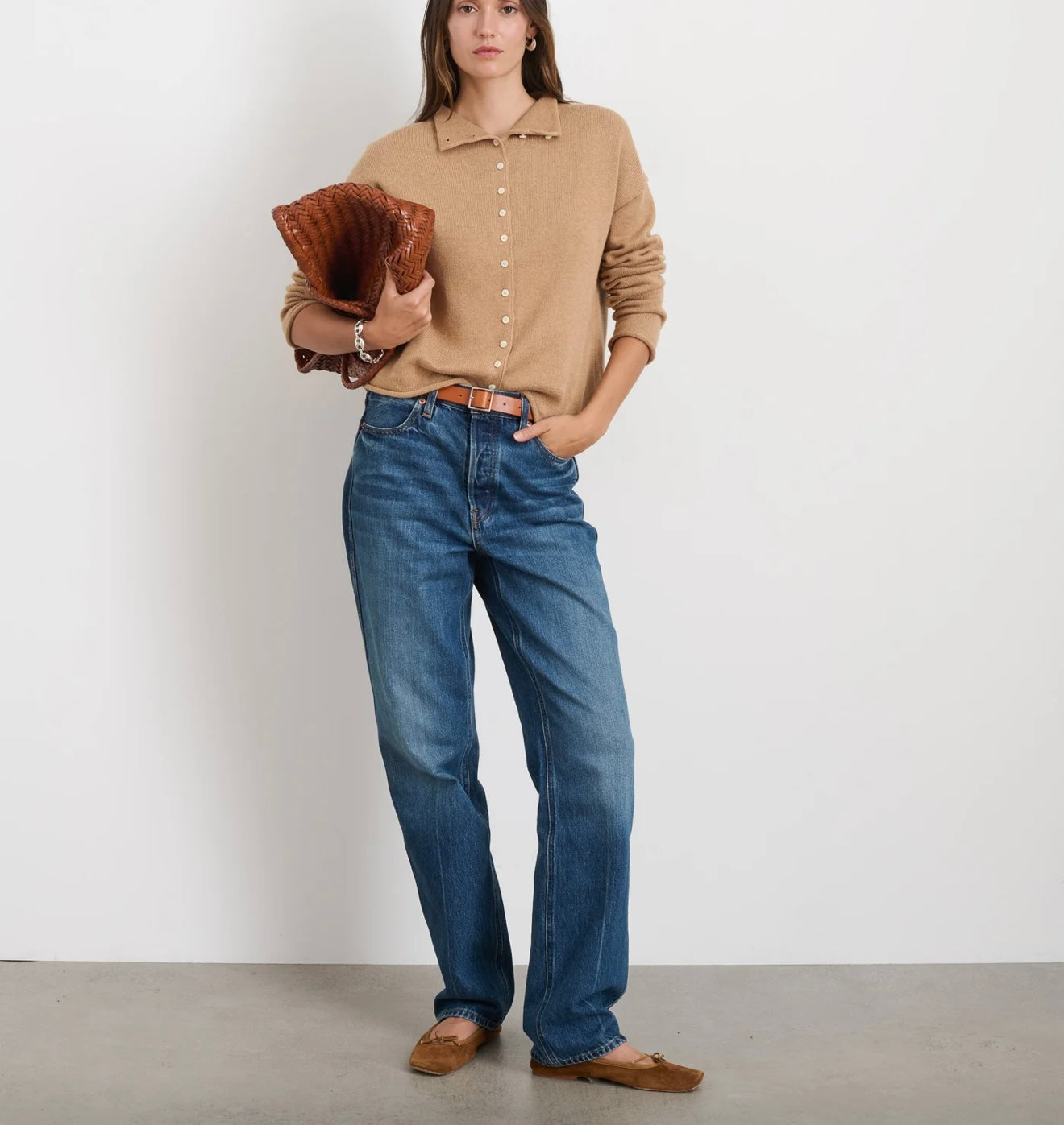 Alex Mill - Taylor Rollneck Cardigan in Cotton Cashmere