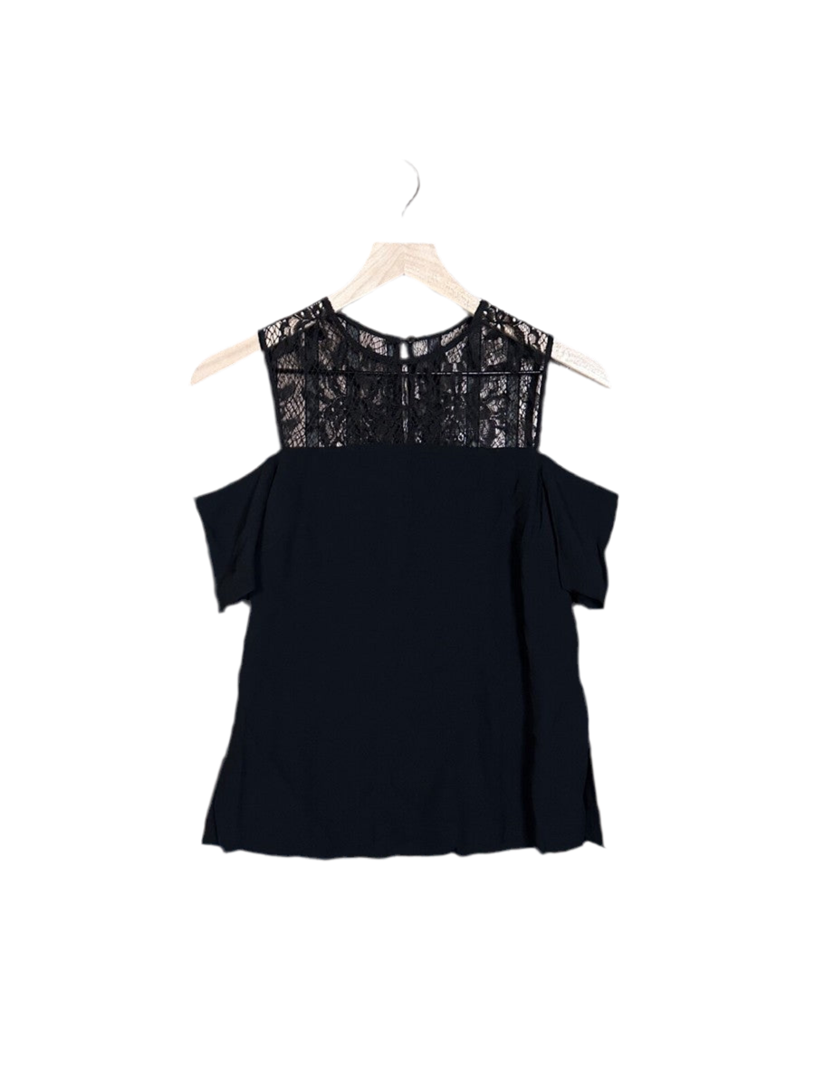 ALC black cold shoulder top with lace details