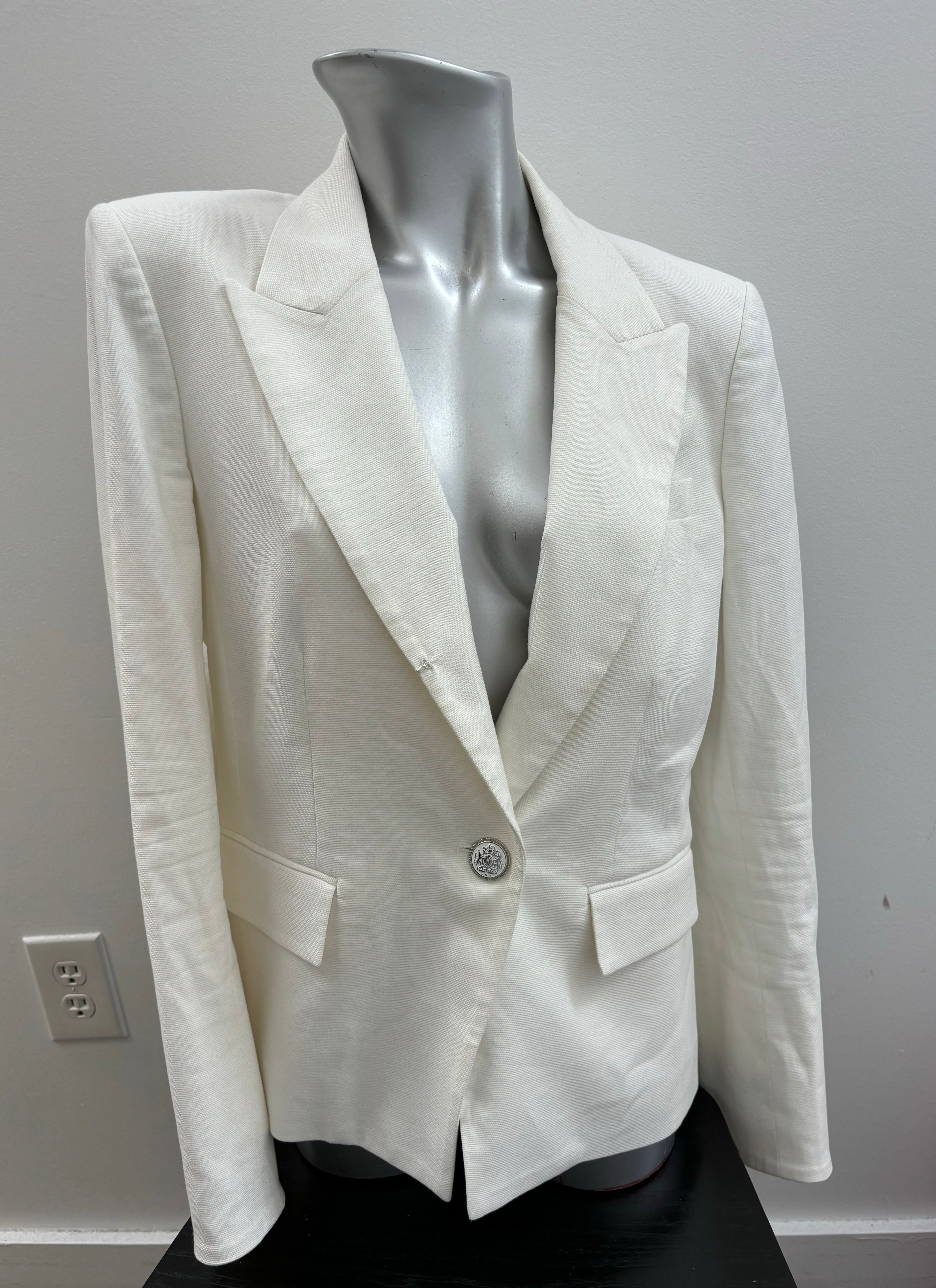 VERONICA BEARD white cotton blazer, CAN ZIP UP