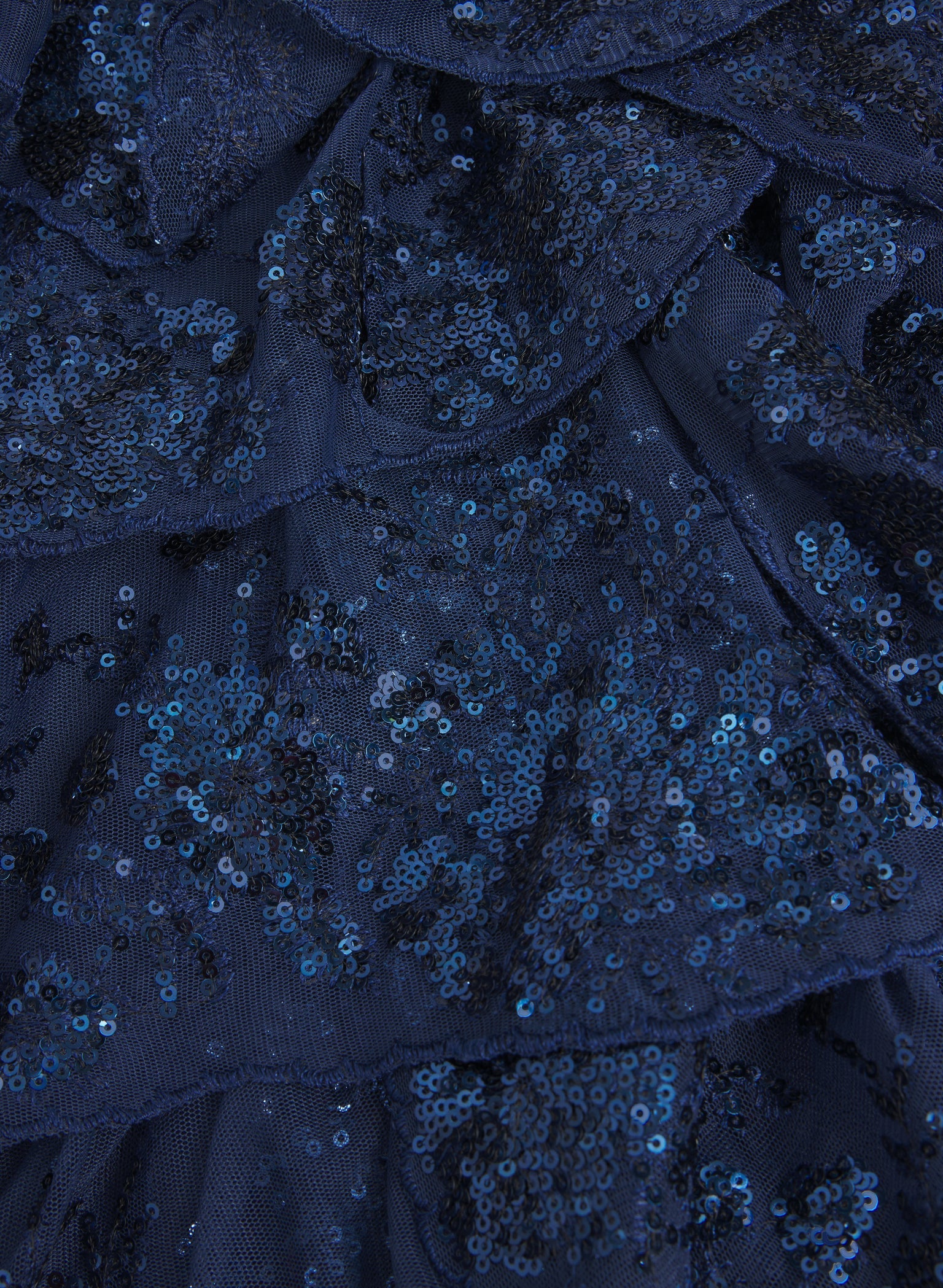 MELANIE LYNE blue ruffle sequin dress