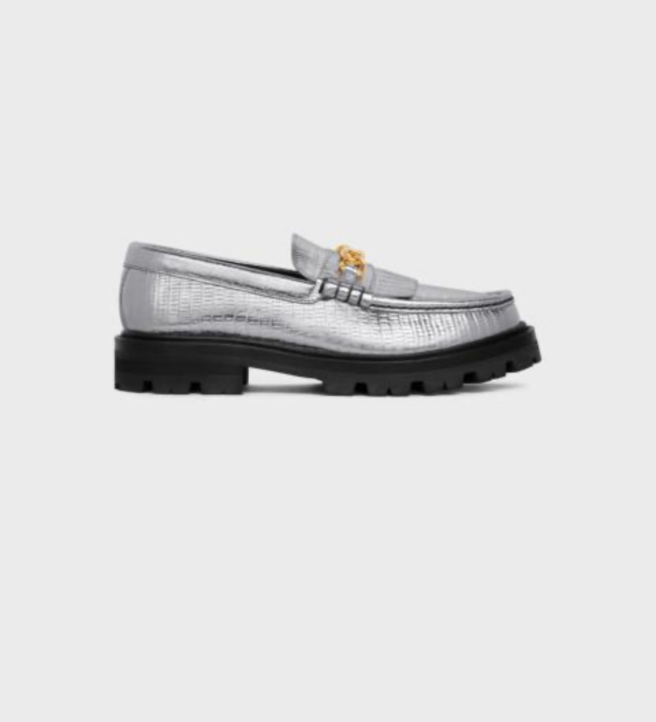 Celine
Margaret Triomphe Silver Loafers