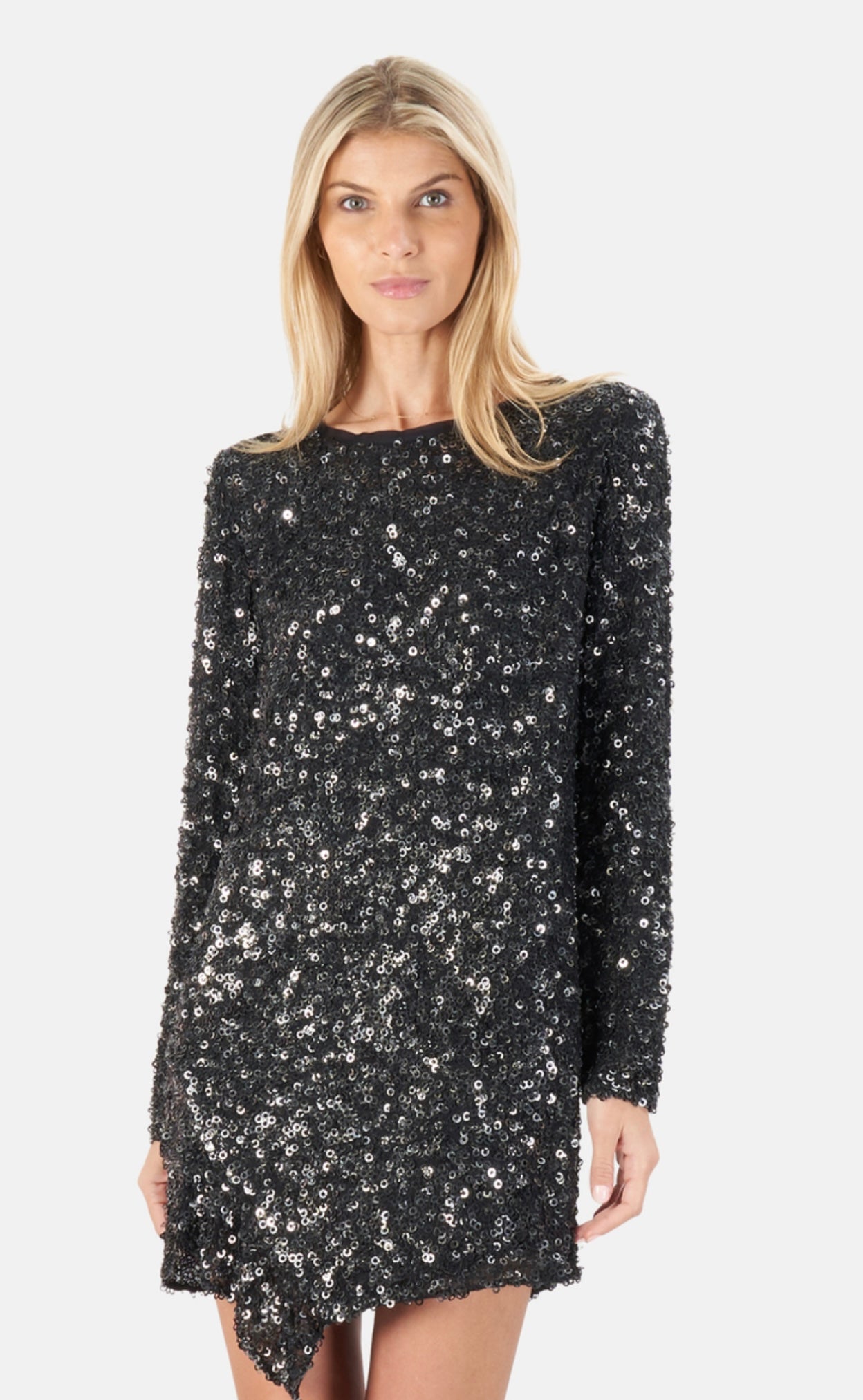 3.1 PHILLIP LIM - LONGSLEEVE SEQUIN SHIFT DRESS