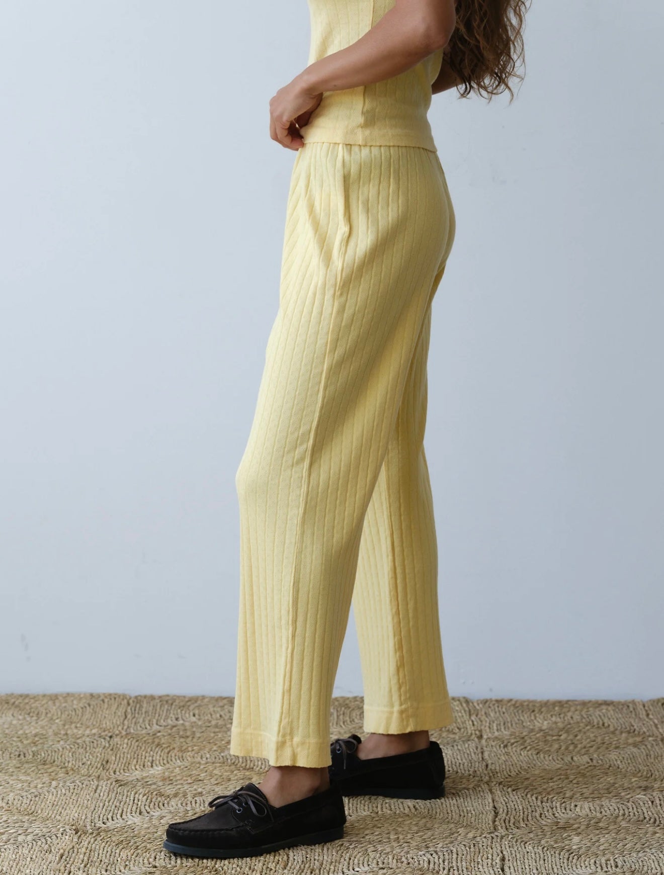 DONNI - The Pointelle Baby Tee & The Pointelle Simple Crop Pant