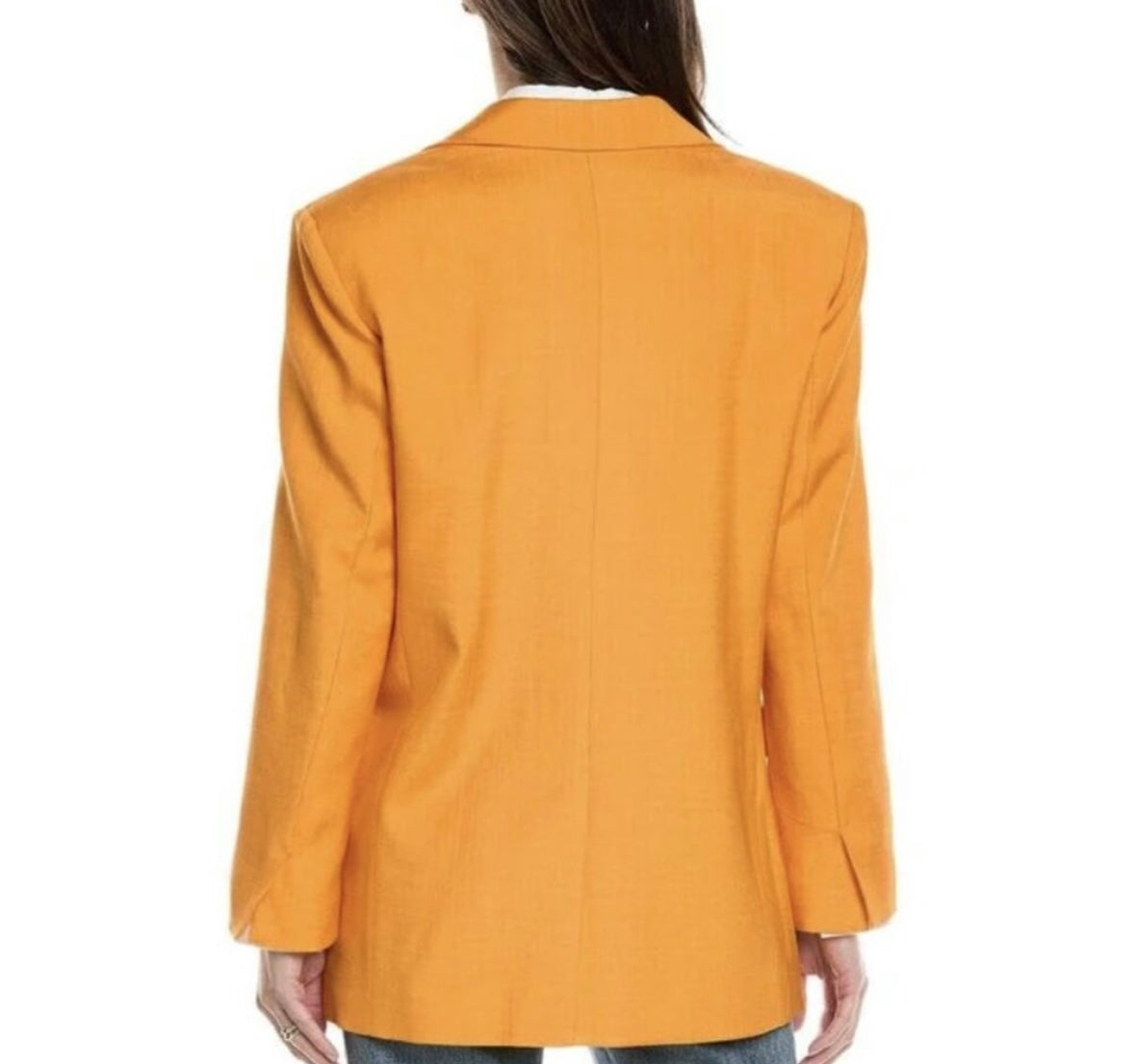 SANDRO MIX IT Textured Single Button Orange Blazer Jacket