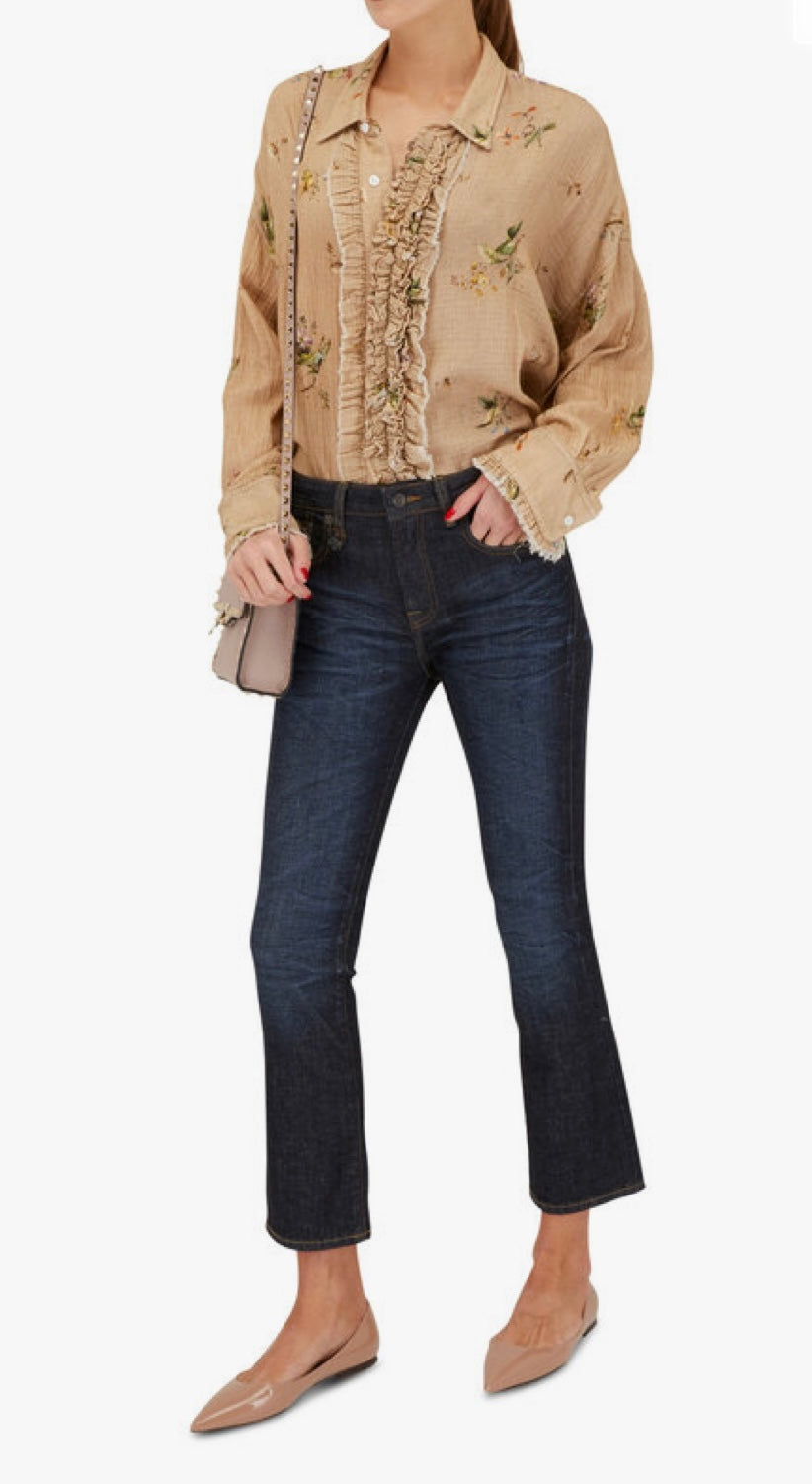 JIMMY CHOO nude patent pointed flats