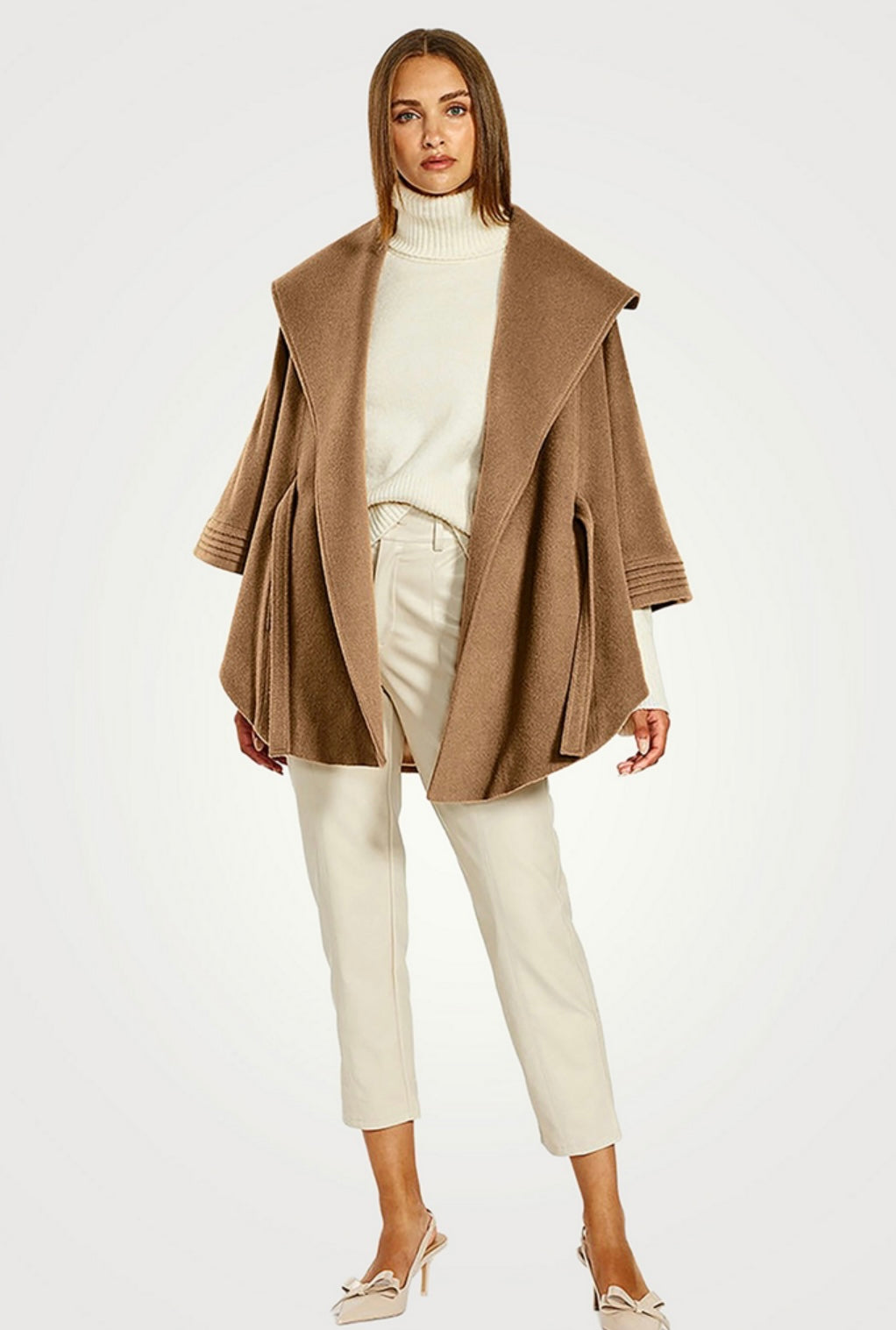 SENTALER
Belted Baby Alpaca Wool Cape