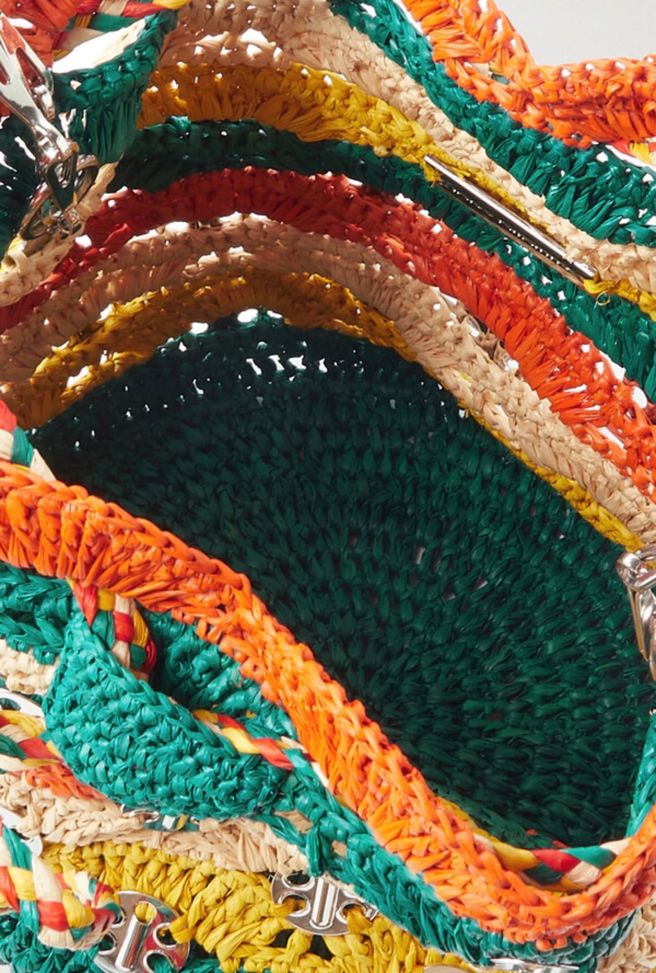 Paco Rabanne Woven Raffia Bucket Bag - Green